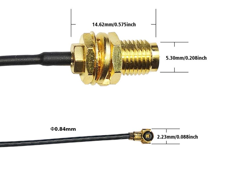 Tenmory UFL to SMA M.2 NGFF U.FL to RP-SMA Female MHF4 Connector Pigtail Antenna Extension Cable (6 inches (4 Pcs)) - Image 3